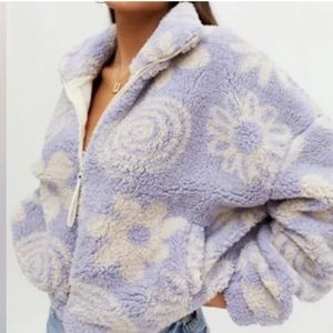 Urban Outfitters Olivia Sherpa fleece flower jacket